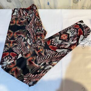 Onzie Women's Feather Print Leggings Multicolor Size S Yoga Activewear